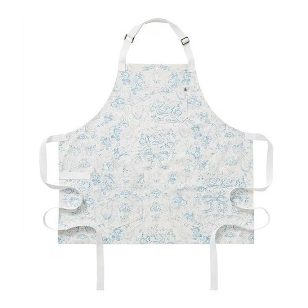 Hedley & Bennett x LoveShackFancy Toscana Toile Blue Cropped Essential Apron NWT